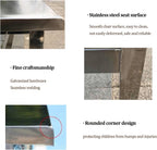 Stainless Steel Outdoor Patio Bench, All-Weather Porch Backless Garden Benches Chair with Rounded Corners, 660 Lbs Load-Bearing Capacity, for Patio, Park, Commercial Use(L-150CM)