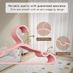 60 Pack Baby Plastic Hangers,12.83" Ultra-Thin,Non-Slip Hangers for Children. Ideal for Closets and Nurseries.Designed for Newborns and Children's Clothing,Including Trousers,Coat,Dresses.(Pink)