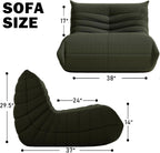 Bean Bag Chair, Fireside Chair Bean Bag Sofa Large Bean Bag Chair for Adults, Bean Bag Chairs for Teens with High Density Comfortable Foam, Memory Foam Lazy Sofa for Living Room, Bedroom (Green)