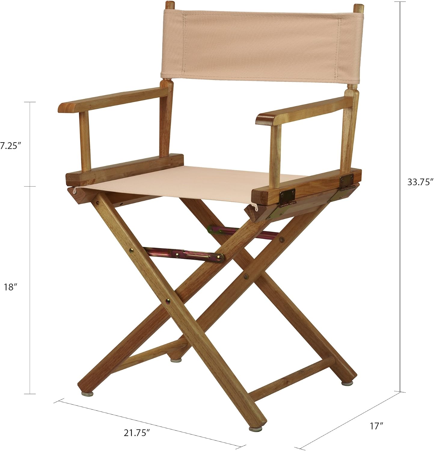 Casual Home 18" Director's Chair Natural Frame with Tan Canvas