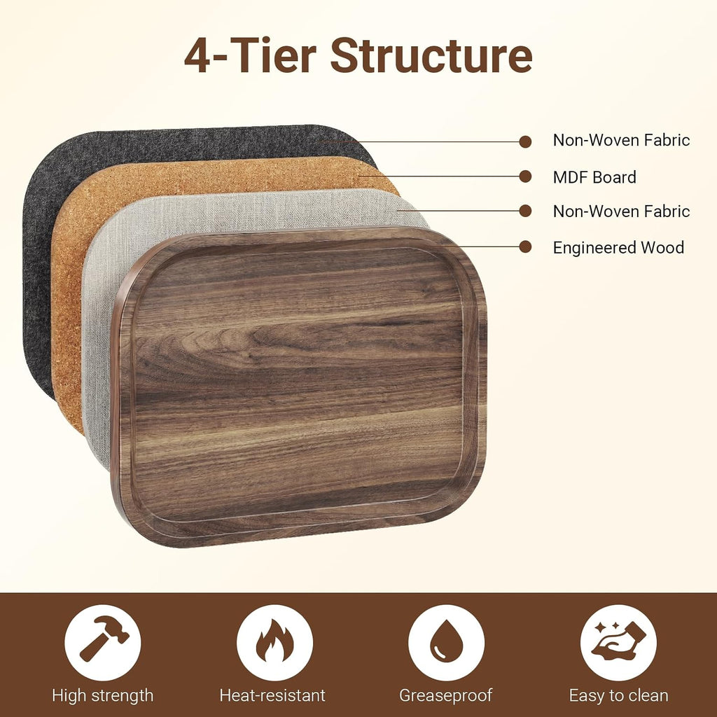 Adjustable Height TV Tray Table for Snack, Eating, Dinner or Laptop, 360°Rolling C Shaped End Table for Couch, Sofa, Chair, Bed, Perfect for Small Places, Livingroom, Bedroom