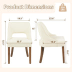 ClinQ Wooden Dining Chairs Set of 2, Modern Fabric Upholstered Kitchen Chairs Dining Chair, Mid Century Modern Chair for Kitchen Dining Room, Farmhouse Kitchen Chairs, Beige-Walnut Legs