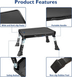 BONTEC Folding Step Stool, 3-Level Adjustable Metal Step Stool with Anti-Slip Pedal and Locking Legs, 330lbs Heavy Duty Folding Foot Stool, Portable Stepping Stool for Kids, Kitchen, Home, Office