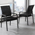 ,Gray,A,Black Stackable Arm Reception Chairs with Mesh Back and Upholstered Fabric Cushion, Sturdy Metal Frame, Easy to Store and Use, Perfect for Indoor and Outdoor Spaces