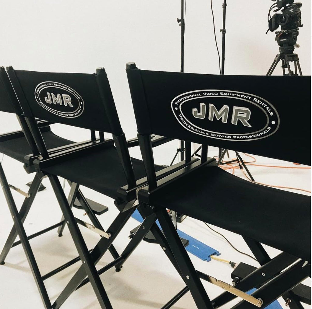 Filmcraft Personalized Tall Director's Chair – Black Finish with Customizable Black Canvas, Complete Professional Package for Filmmakers & Creatives (Black Frame - Black Canvas)