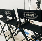 Filmcraft Personalized Tall Director's Chair – Black Finish with Customizable Black Canvas, Complete Professional Package for Filmmakers & Creatives (Black Frame - Black Canvas)