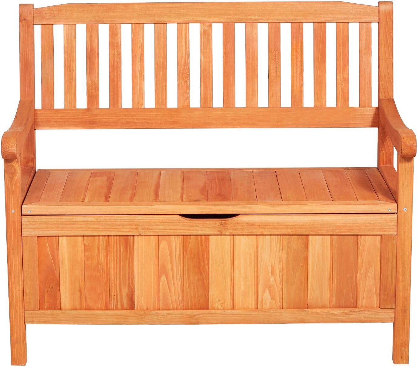 Cedar 2-Person Outdoor Storage Bench, 33 Gal Capacity Holds 705lbs Weatherproof Dustproof for Patio Garden