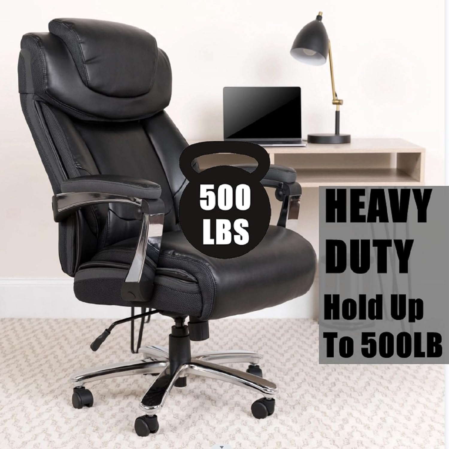 Heavy Duty 500LBs Office Chair Tilt Control Mechanism Replacement Parts, Office Chair Swivel Tilt Base W/6" x 10.2" Mounting Holes - Black