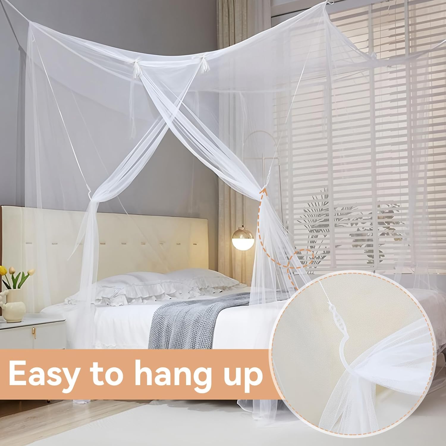 Mosquito Net for Bed Mosquiteros Cameros para Cuba One Side Opening White Bed Canopy Netting for Bedroom Camping Outdoor Travel (L75 X W35 X H63 Inch)