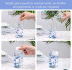 DomeStar 36 PCS Blue Pearl Strings for Floating Candle, Artificial Beads Strings Blue Faux Pearls Vase Fillers for Wedding Table Centerpiece DIY Garland