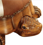 BABYCE Footstool Sofa Stool Wood Ottoman Footstool,Leather Upholstered Vintage Turtle Footrest Stool with Wheels90x60x33cm (Color : Stitching Color)