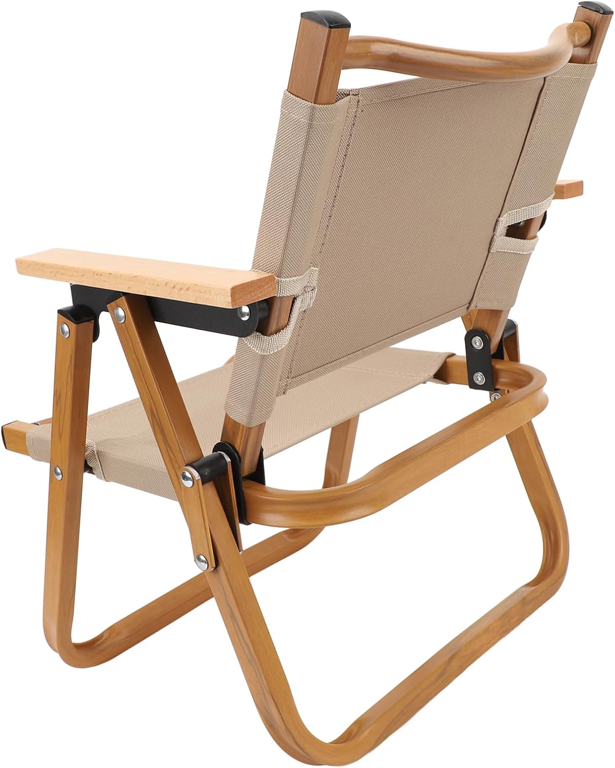 GOWENIC Kids Camping Chair, Portable Folding Camp Chair for Children, Aluminum Alloy Wood Grain Canvas Toddler Chair, Ideal for Beach Outdoor Backyard