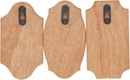 Deco 79 Wooden Fleur De Lis Vintage Inspired Wall Hook with Black Metal Hooks and Curved Edges, Set of 3 4" W, 6" H, Brown