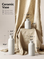 LE TAUCI Ceramic Vase Set of 3, Matte Flower Vases for Fresh or Dried Flowers, Modern Farmhouse Home Decor for Coffee Table, Mantel, Shelf, Entryway, Speckled White