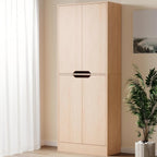 Housoul 71" Tall Freestanding Pantry Cabinet, 4 Doors Larder Cupboard with Adjustable Shelves, Kitchen Hutch for Kitchen & Dining Room, Oak