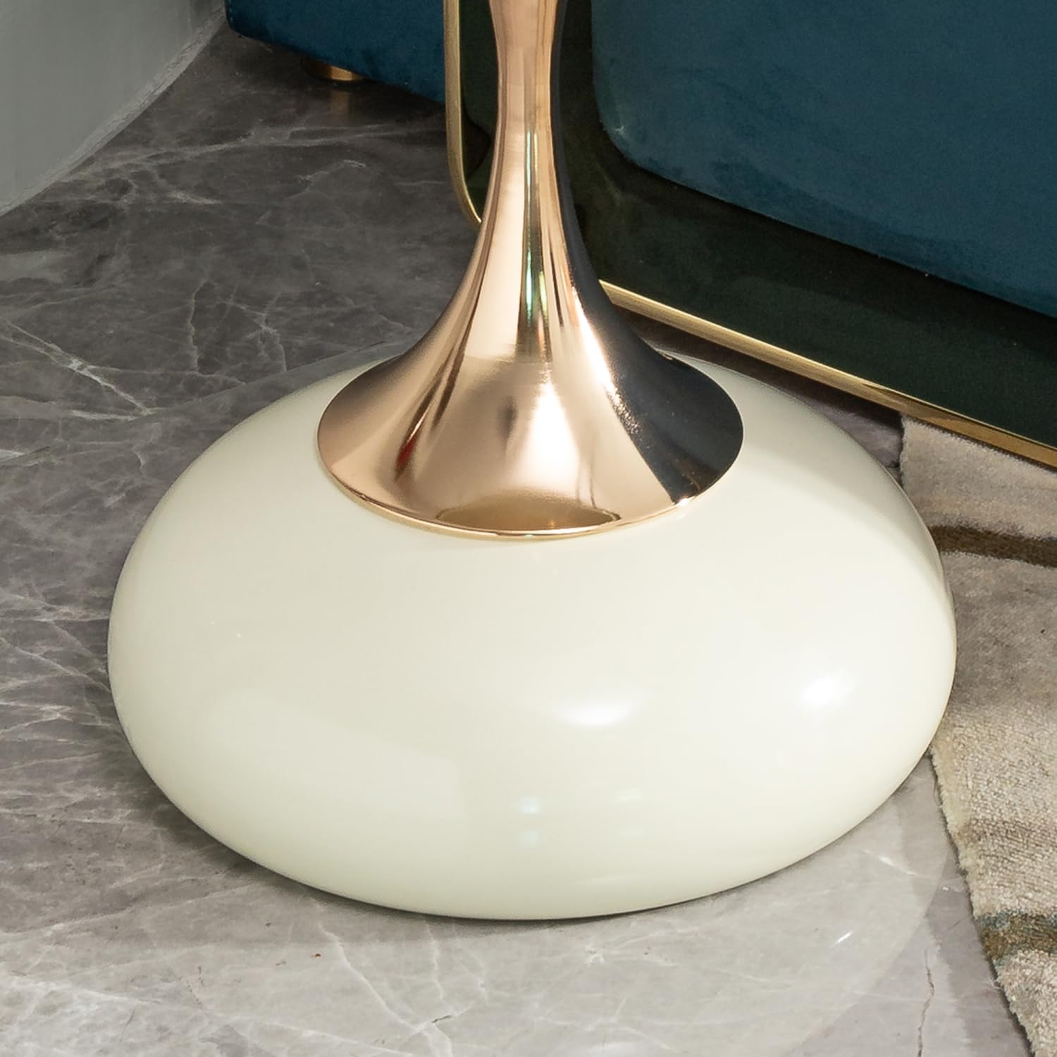 Geelife Small Round Side Table for Small Spaces - White End Table