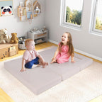Costzon 9 Pcs Kids Play Couch, Versatile Building Fort Foam Play Couch for Boys & Girls, Crawling Floor Sofa for Sleeping, Convertible Soft Foam Playset for Kids Teen Playroom Bedroom Gifts
