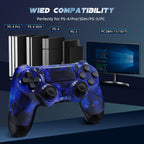 Puiseno Wireless Controller for PS-4, Dual Vibration Game Joystick/Motion Sensing/Touchpad/Speaker/3.5mm Audio Jack Headphone, Upgraded Six-Axis Sensor, Compatible with PS4/Slim/Pro Console/PC,STRAR