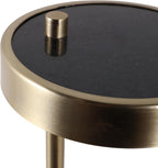 Slim End Table, Side Table, or Night Stand for Home Decor - Elegant Metal Drink Table with Marble Top for Office, Living Room, or Bedroom Decor - A Compact Accent for Small Spaces - 23" Black & Gold