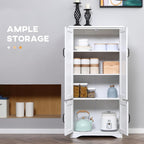 Farmhouse Kitchen Pantry, 48.5 Inch Floor Storage Cabinet, Cupboard Organizer, White