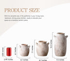 Large Flower Vase Home Decor - Tall Ceramic Farmhouse Rustic Table Vases with Handle Living Room Decoration Decorative Modern Pottery for Floor Kitchen Shelf Coffee Dining Desk Fireplace (12" Retro)