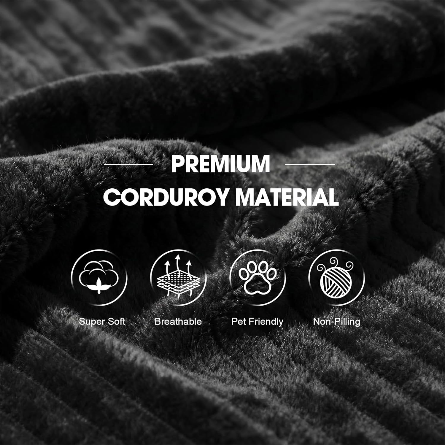 94.5" L-Shaped Cloud Sectional Couch for Living Room, Modern Minimalist Upholstered Boneless Sofa,Corduroy Fabric Modular Sectional Sofa with Chaise, No Assembly Required (Black, Right)