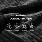94.5" L-Shaped Cloud Sectional Couch for Living Room, Modern Minimalist Upholstered Boneless Sofa,Corduroy Fabric Modular Sectional Sofa with Chaise, No Assembly Required (Black, Left)