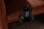 Kate and Laurel Hersi Decorative Modern Pedestal Drink Table, 7 x 7 x 20, Dark Brown, Cast Aluminum Mini Table with Teardrop Base for Use as Small Plant Stand or Living Room Martini Table