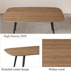 HIPIHOM 47.2'' Dining Table Set for 4,Modern Wood Dining Table,Leather Dining Chairs 4,Table and Chairs Set of 4,Ideal for Kitchen Dining Room (Walnut Color Table + 4 U-Shaped White Chairs, 47.2")