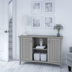 Bush Home Somerset Tall Kitchen Pantry Cabinet with Doors and Drawer in Storm Gray