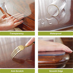 OstepDecor 24 x 48 Inch Clear Table Cover Protector, 2mm Thick Clear Plastic Table Cover, Waterproof Dining Table Protector, PVC Vinyl Desk Mat Pad for Coffee, Dining, Dresser & Nightstand Tops
