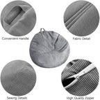 Stuffed Animal Storage Bean Bag Chair Cover (No Filler) Washable Ultra Soft Corduroy Bean Bag Cover for Organizing Plush Toys or Textile, Sack Bean Bag for Adults, Teens