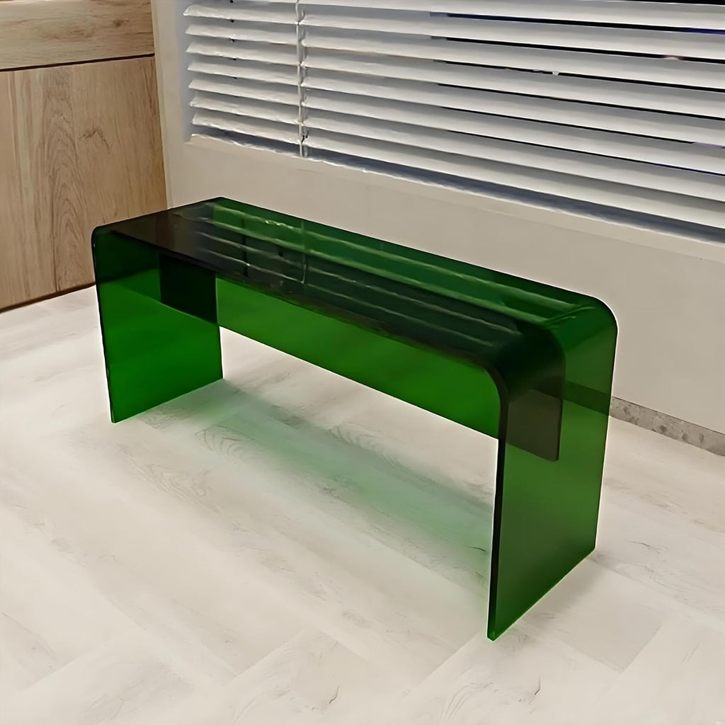 Acrylic Bench Backless, Modern Versatile Shoe Changing Stool, Bed End Stool, Backless Lounge Chair, Chair Shoes for Living Room, Bedroom, Entryway (Gray, 23.62 * 11.81 * 15.75in)