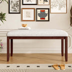 Indoor Upholstered Bench Padded Seat Sturdy Wood Frame Home Seating Furniture for Living Room Bedroom Entryway Kitchen Daily Use Comfort Durable Fabric Simple Assembly