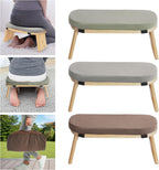 Folding Bamboo Meditation Stool, Meditation Bench with Velvet Cushion & Carry Bag, Travel Meditations Seat, Comfortable Folding Kneeling Stool Chair for Mindfulness, Zen Practice Coffee