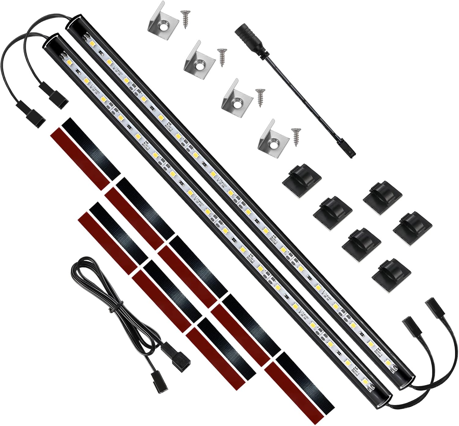 Litever Add-on 12 Inches LED Light Bars LL-027 Safe Lighting Kit. 12VDC 2.2W, Daylight 5000K. Designed as Add-on Lights for LL-027 Lighting Kit for Safe, Closet, Wardrobe. (2-Pack-5000K)