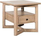Liberty Furniture Proximity Place Living Room Rectangular End Table Transitional with Storage Drawer - Barley Buff Birch Wood