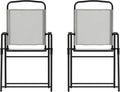 Flash Furniture Mystic Folding Patio Sling Chairs, Outdoor Textilene Lawn Chairs with Armrests, Set of 2, Gray