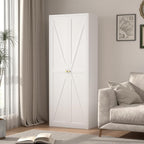 Pantry Storage Cabinet, Metal Pantry Cabinet with Adjustable Shelves,Cupboard,Tall Storage Cabinets for Kitchen, Living Room, Dining Room and Office, White