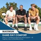Stadium Seats with Back Support,Bleacher Chairs with Cushion, Portable Folding Stadium Chair with Removable Cushion and Large Pocket for School Events Sports Game(Black)