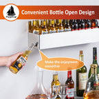 FlagShip Speed Rail 22 Inch Stainless Steel Liquor Bottle Holder Wall Mounted Syrup Rack Bottle Storage for Bar,Kitchen,Coffee Station