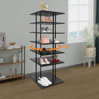 Rotating Shoe Rack, 6-Tier Shoe Storage Organizer with 360° Swivel Shelves, Holds Up to 24 Pairs, Floor Standing Shoe Shelf for Closet, Entryway & Bedroom