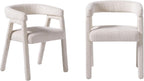Walker Edison Ezra Modern Solid Wood Rounded Back Dining Chair - Natural (Set of 2)