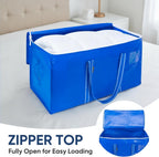 BALEINE 6-Pack Oversized Moving Bags with Reinforced Handles, Heavy-Duty Storage Tote for Clothes, Moving Supplies (Royal Blue, 6-Pack)