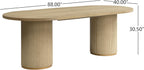 Christopher Knight Home 7 Piece Dining Table Set for 6, 88" Oval Cylinder Kitchen Table & Chairs, MDF Wood Dining Room Table Set with 6 Upholstered Chairs, Farmhouse Breakfast Table Set, Light Ash