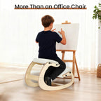 Ergonomic Kneeling Chair - Adjustable Seat, Smooth Rocking Base for Active Posture, Relieves Back & Spine Pressure for Office &Home Sturdy Kneeling Desk Chair Holds 300 lbs, Durable & Stable