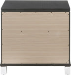 Metallic Gray Finish Nightstand, Modern Style 2-Drawer Night Stand,for Small Spaces