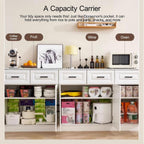 Pantry Storage Cabinet, Modern Hutch with Storage Drawers, Drawers and Adjustable Shelf, Freestanding Kitchen Cupboard, Food Pantry for Living Room, Dining Room