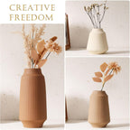 Joeabor Ceramic Vase Set of 3 - Handcrafted Ceramic Vases for Home Decor & Shelf - Modern Farmhouse Decor for Kitchen, Office, Bedroom & Living Room Decorative Objects for Mantel, Table Centerpieces