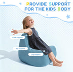 Toddler Chair, Comfy Kids Sofa Chair for Playroom, Supportive Toddler Couch for Boys and Girls with Washable Cover, Small Kids Furniture Sofa for Baby Gift (L-Shape-Blue)